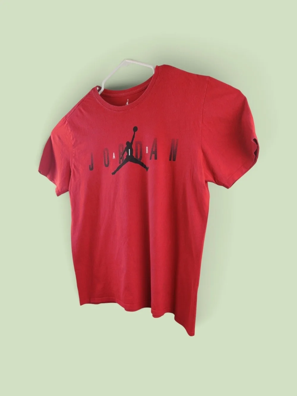 Jordan Red Short Sleeve Tee with Black Jumpman Logo